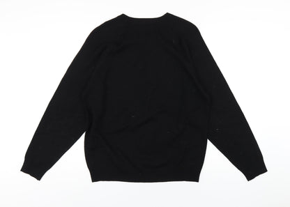BHS Womens Black Crew Neck Acrylic Pullover Jumper Size M