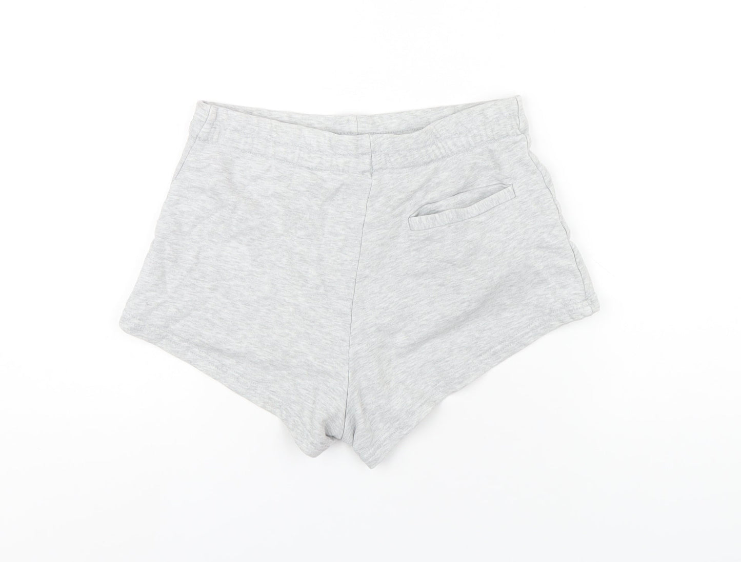 Weekday Womens Grey Cotton Basic Shorts Size S Regular Drawstring