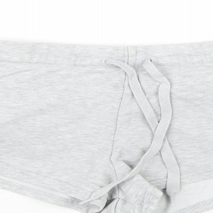 Weekday Womens Grey Cotton Basic Shorts Size S Regular Drawstring