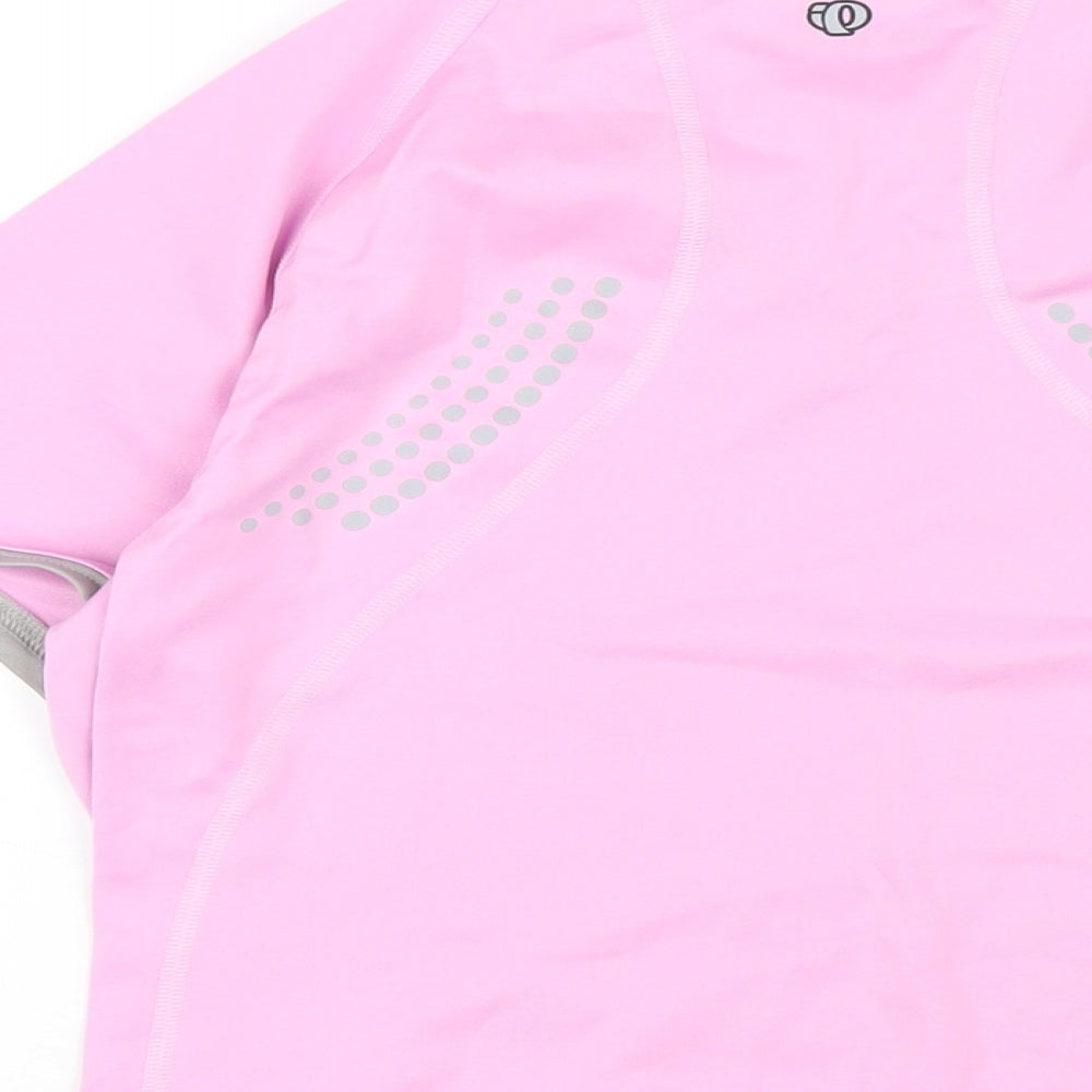 Pearl Izumi Womens Pink Polyester Basic Polo Size M V-Neck Pullover