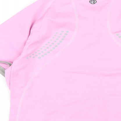 Pearl Izumi Womens Pink Polyester Basic Polo Size M V-Neck Pullover