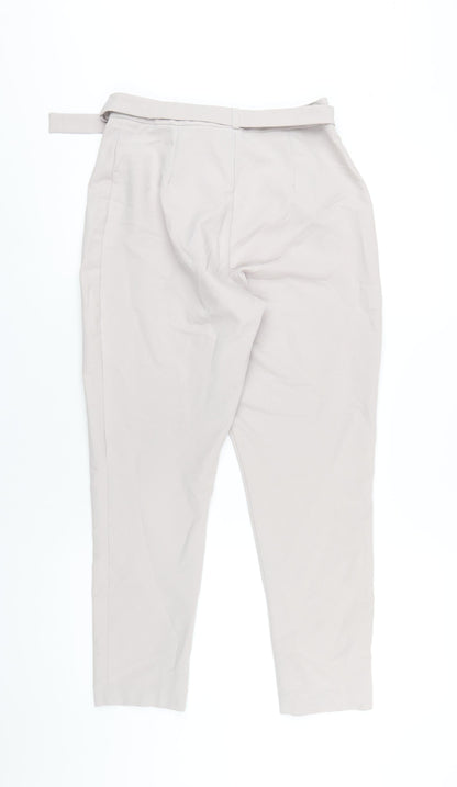 Missguided Womens Grey Polyester Trousers Size 8 L27 in Regular Zip