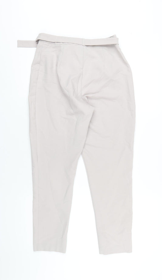 Missguided Womens Grey Polyester Trousers Size 8 L27 in Regular Zip