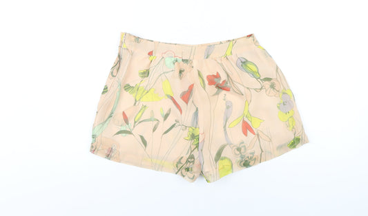 H&M Womens Multicoloured Geometric Polyester Basic Shorts Size 8 Regular Zip