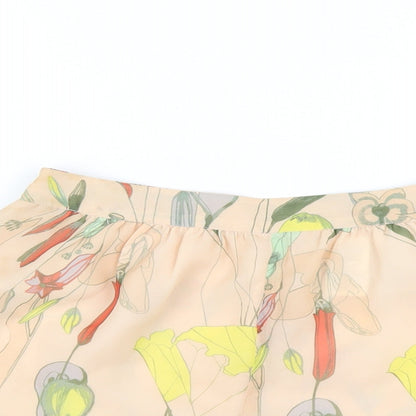 H&M Womens Multicoloured Geometric Polyester Basic Shorts Size 8 Regular Zip