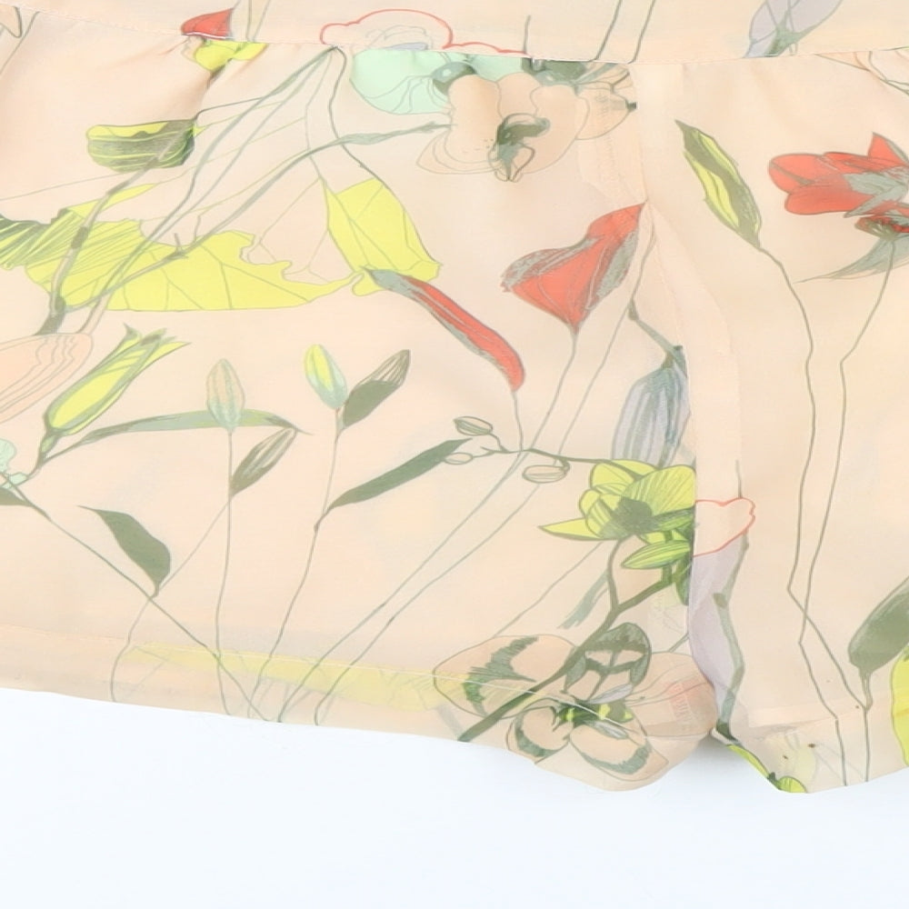 H&M Womens Multicoloured Geometric Polyester Basic Shorts Size 8 Regular Zip