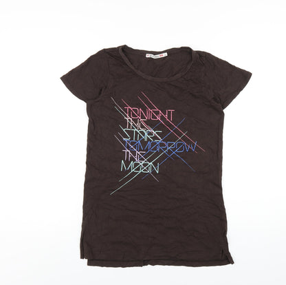 Womens UK Size S Uniqlo Brown Basic T-Shirt