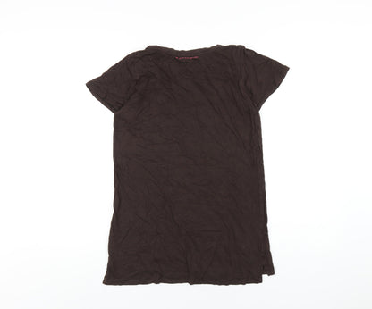 Womens UK Size S Uniqlo Brown Basic T-Shirt