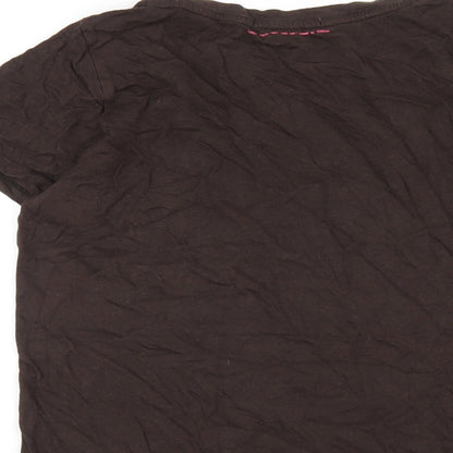 Womens UK Size S Uniqlo Brown Basic T-Shirt
