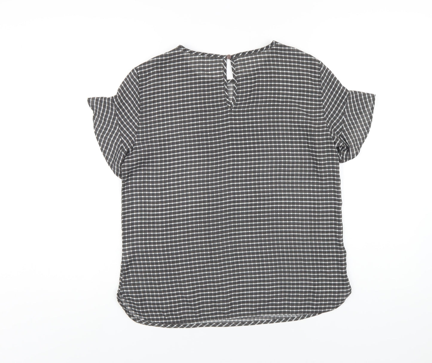 Womens UK Size S United Colors of Benetton Grey Basic T-Shirt