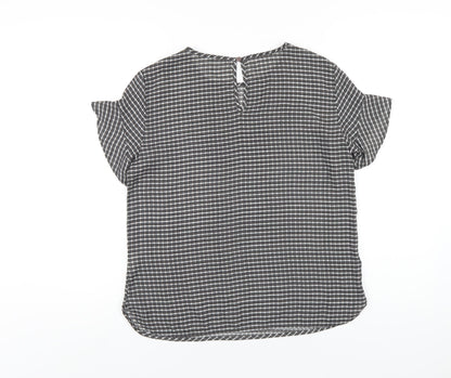 Womens UK Size S United Colors of Benetton Grey Basic T-Shirt