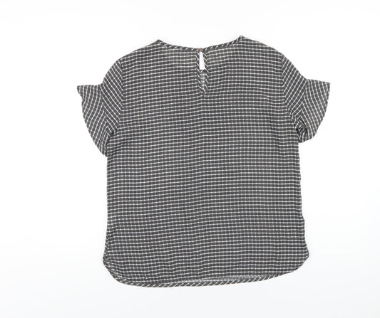 Womens UK Size S United Colors of Benetton Grey Basic T-Shirt
