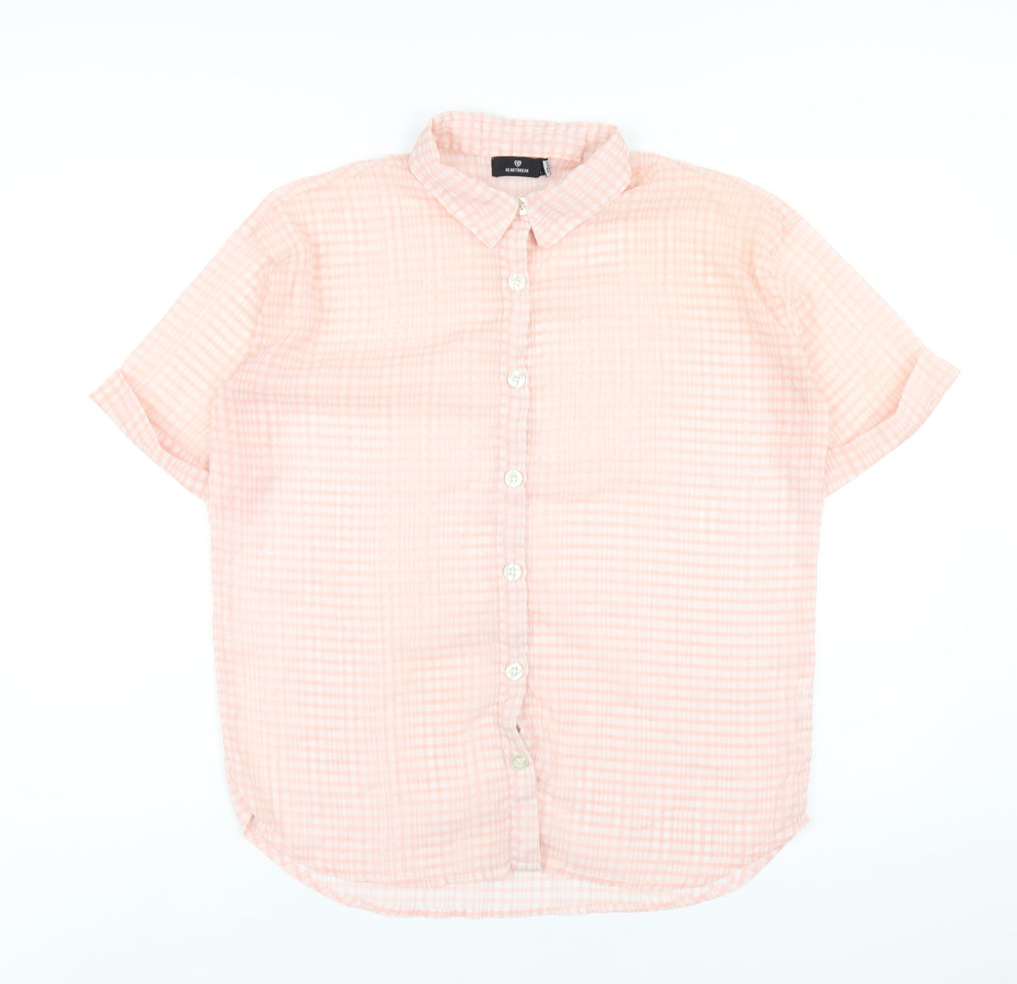 Womens UK Size 10 Heartbreak Pink Basic Button-Up