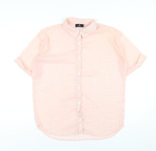 Womens UK Size 10 Heartbreak Pink Basic Button-Up