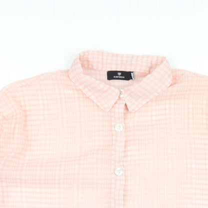 Womens UK Size 10 Heartbreak Pink Basic Button-Up