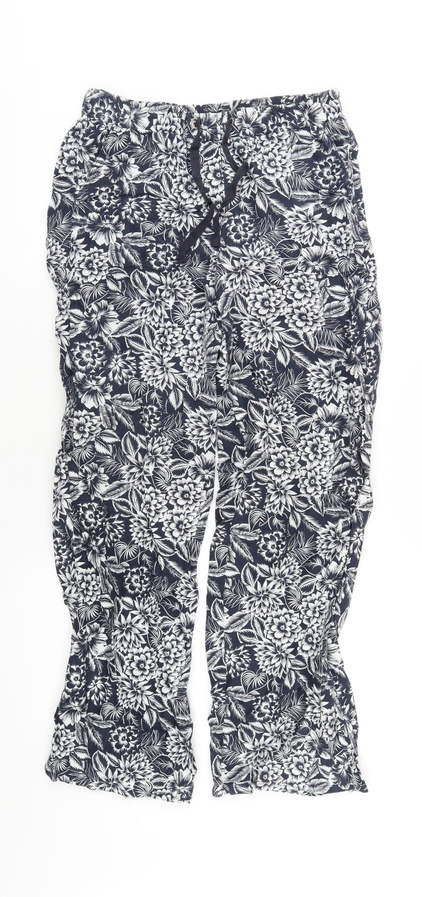 Womens UK Size 8 Marks and Spencer Regular Fit  Blue Trousers