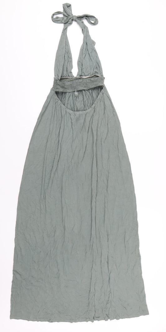 ASOS Womens Green Viscose Maxi Size 8 Halter Tie