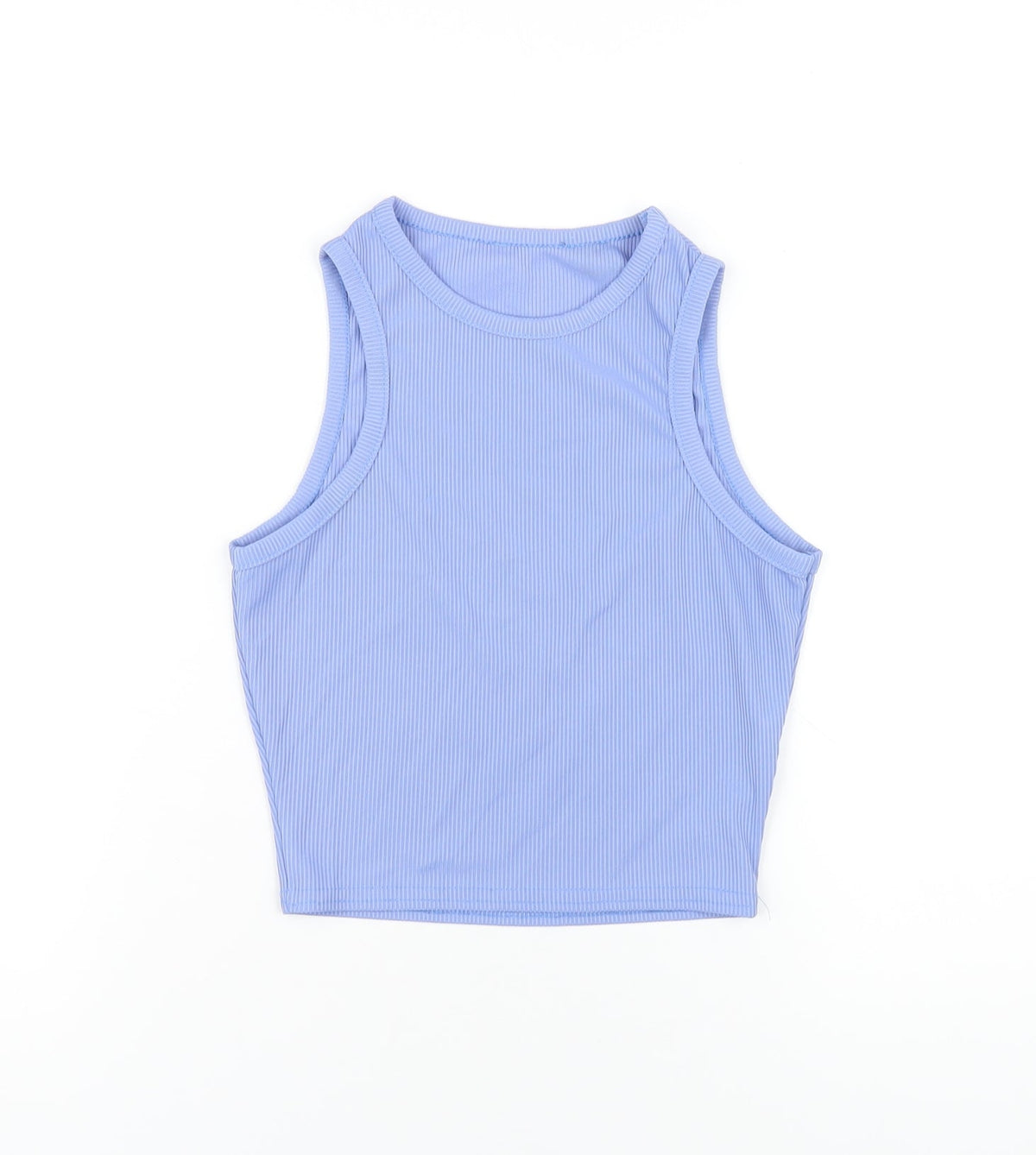 prettylitt Womens Blue Polyester Cropped Tank Size 6 Round Neck