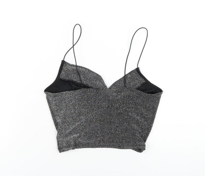 H&M Womens Black Polyamide Basic T-Shirt Size XS Cowl Neck