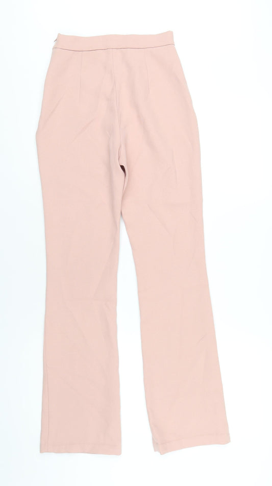 In the Style Womens Pink Polyester Trousers Size 4 L30 in Regular Zip