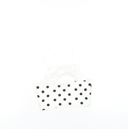 Womens UK Size 6 New Look White Cropped T-Shirt