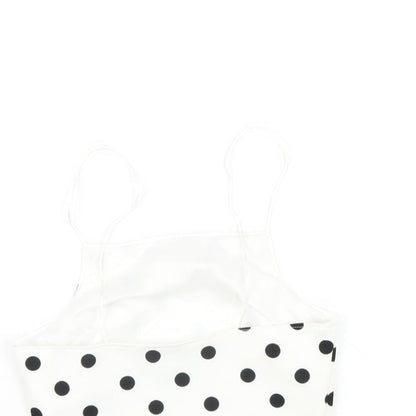 Womens UK Size 6 New Look White Cropped T-Shirt