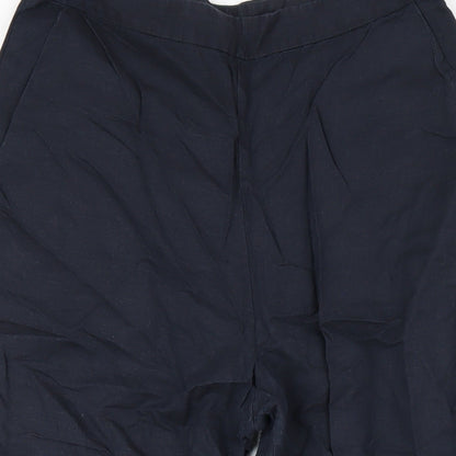 Great Plains Womens Blue Linen Trousers Size 12 L26 in Regular Zip