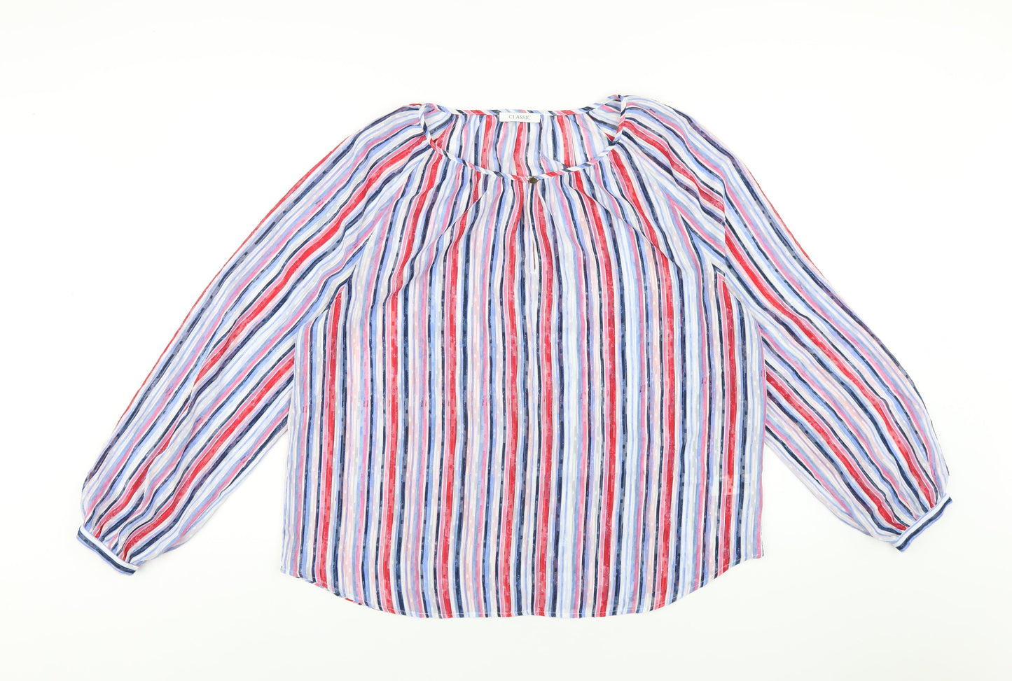 Womens UK Size 16 Classic Multicoloured Basic Blouse