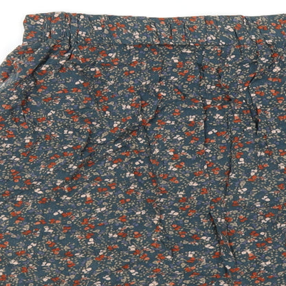 Indigo Womens Blue Floral Viscose A-Line Skirt Size 10