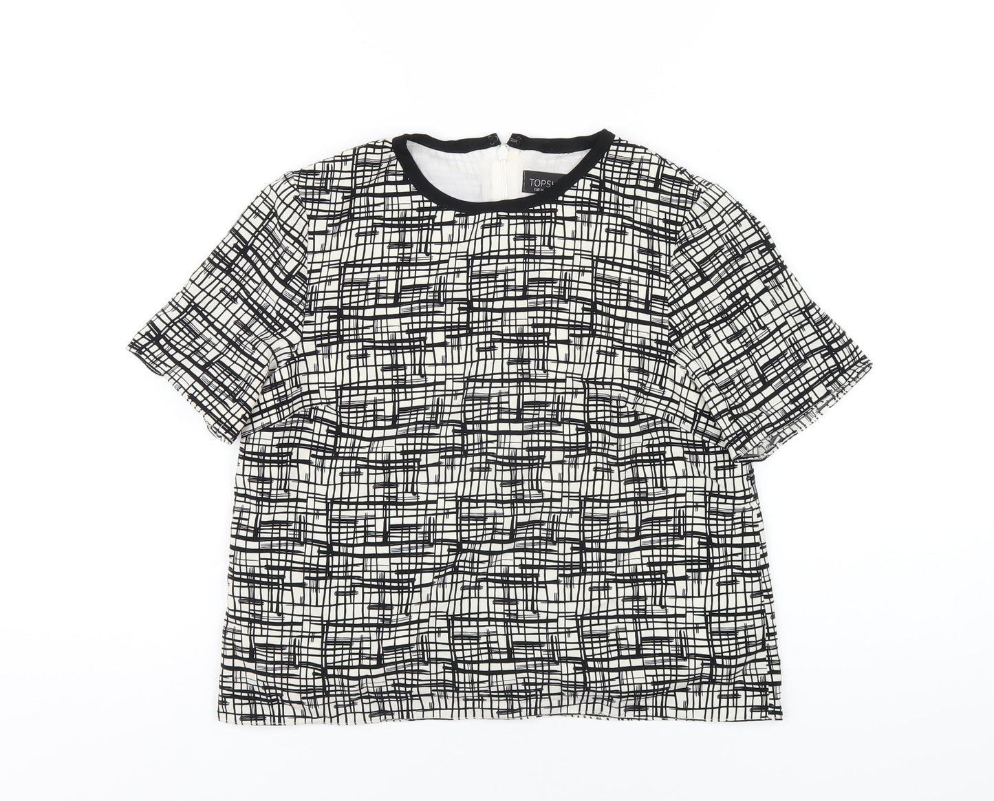 Womens UK Size 6 Topshop Black Basic T-Shirt