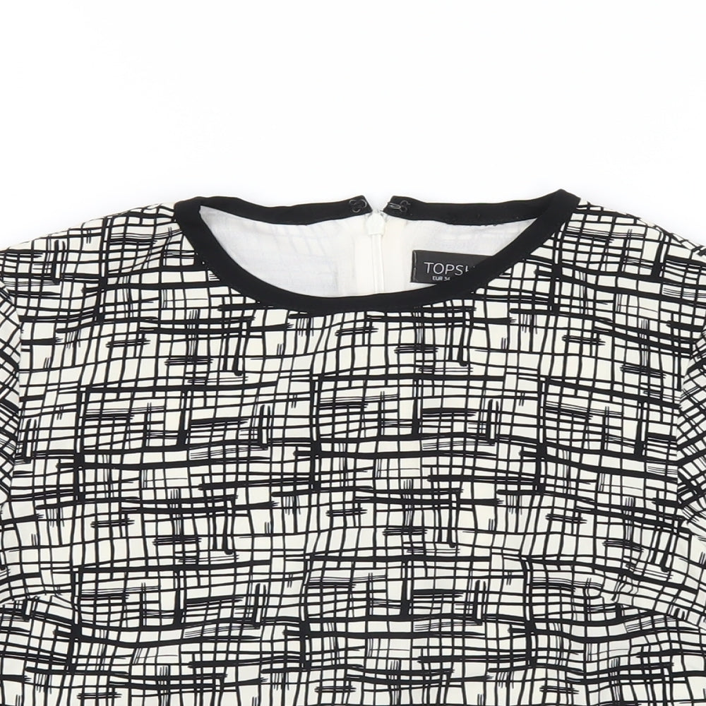 Womens UK Size 6 Topshop Black Basic T-Shirt
