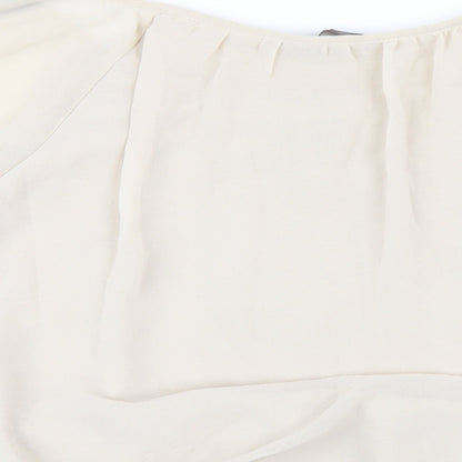 Dorothy Perkins Womens Beige Polyester Basic Blouse Size 12 V-Neck