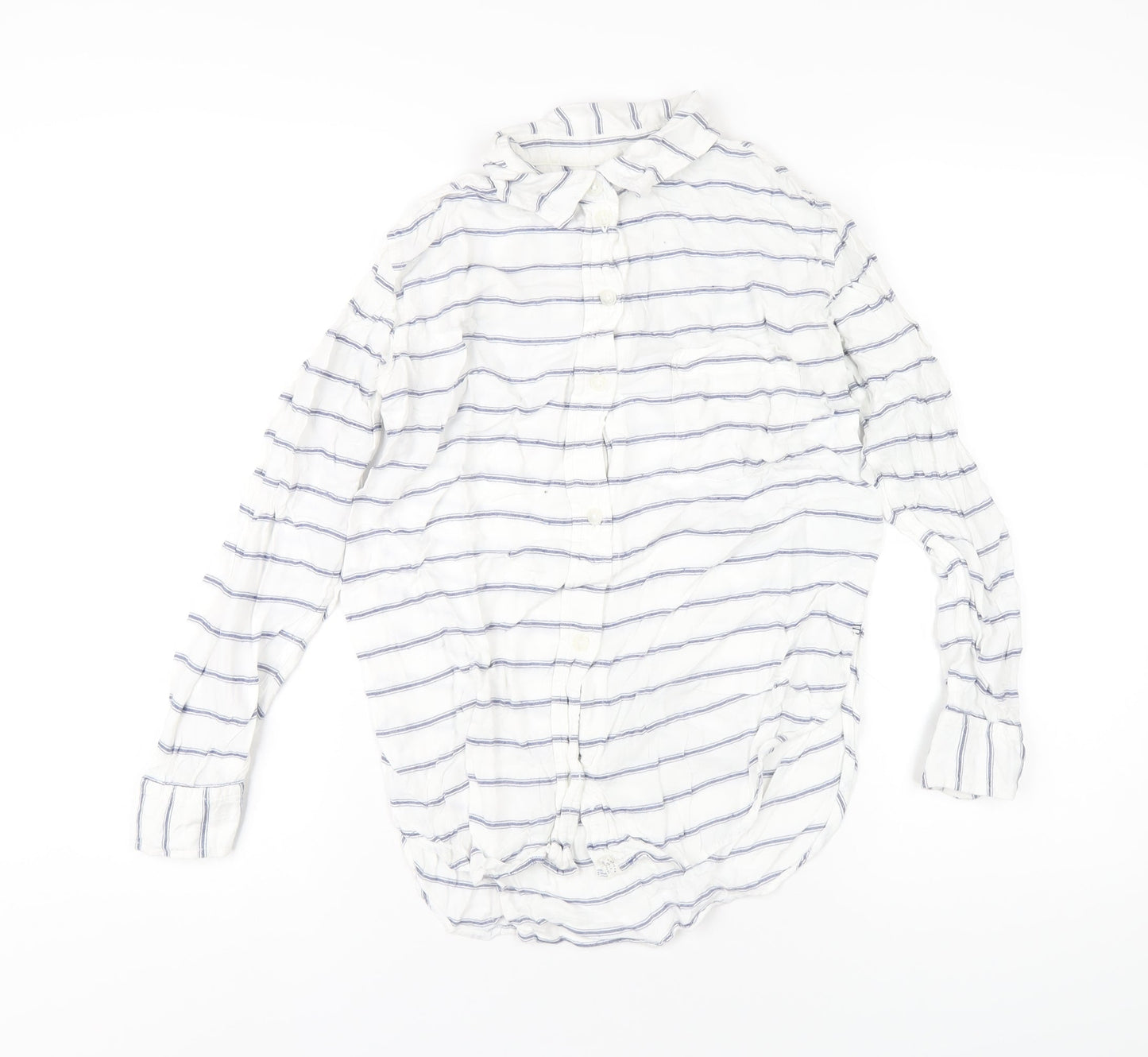 Womens UK Size XS American Eagle Outfitters White Basic Button-Up