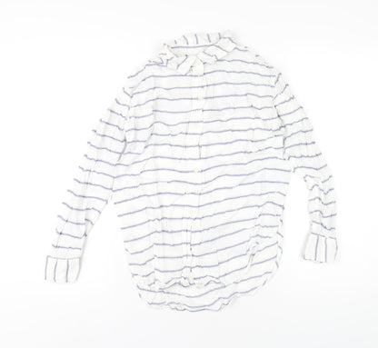 Womens UK Size XS American Eagle Outfitters White Basic Button-Up
