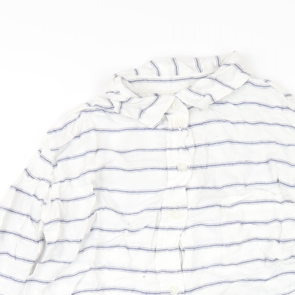 Womens UK Size XS American Eagle Outfitters White Basic Button-Up