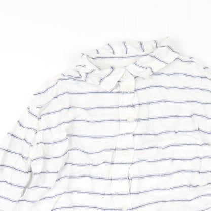 Womens UK Size XS American Eagle Outfitters White Basic Button-Up