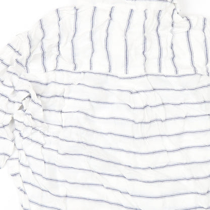 Womens UK Size XS American Eagle Outfitters White Basic Button-Up
