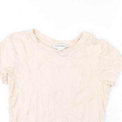 Club Monaco Womens Pink Cotton Basic T-Shirt Size XS Round Neck