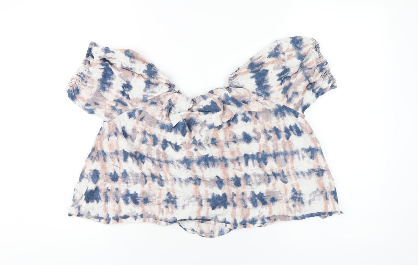 NEXT Girls Multicoloured Geometric Cotton Basic T-Shirt Size 13 Years Off the Shoulder Pullover