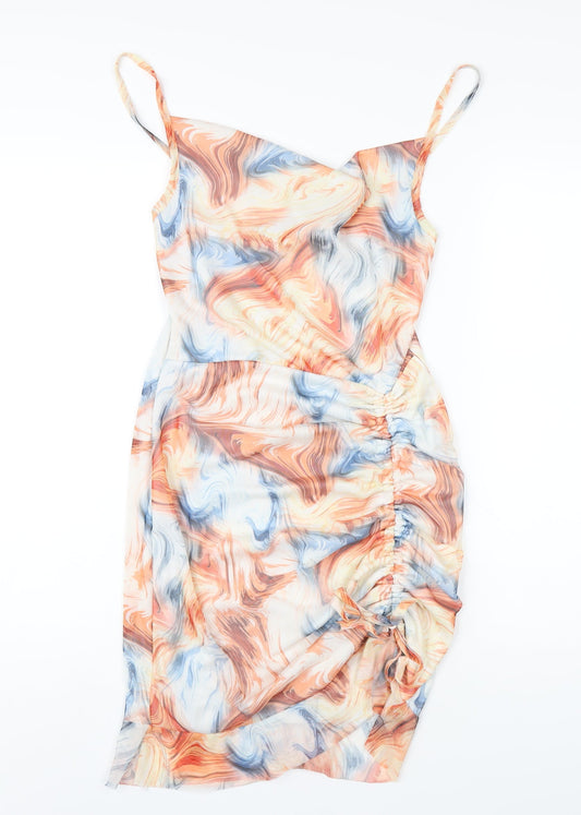 Missy Empire Womens Multicoloured Geometric Polyester Bodycon Size 14 Collared Pullover