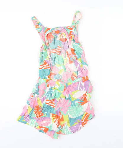 NEXT Girls Multicoloured Geometric Vinyl Playsuit One-Piece Size 12 Years Pullover