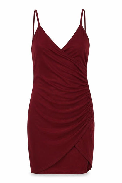 PRETTYLITTLETHING Womens Red Polyester Bodycon Size 10 V-Neck Pullover