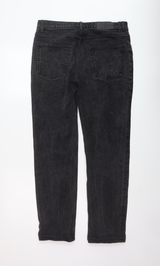 Monday Mens Black Cotton Straight Jeans Size 32 in L32 in Regular Button