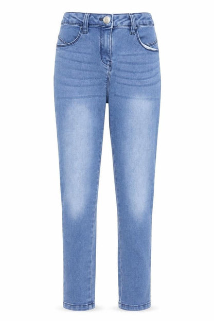 Matalan Girls Black Cotton Skinny Jeans Size 9 Years Regular Button