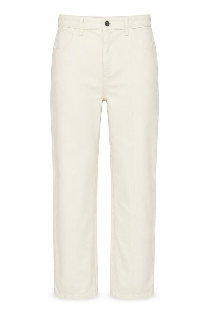 Front view of AsYou women’s beige cotton straight jeans, size UK 26, in, 27-inch leg regular button