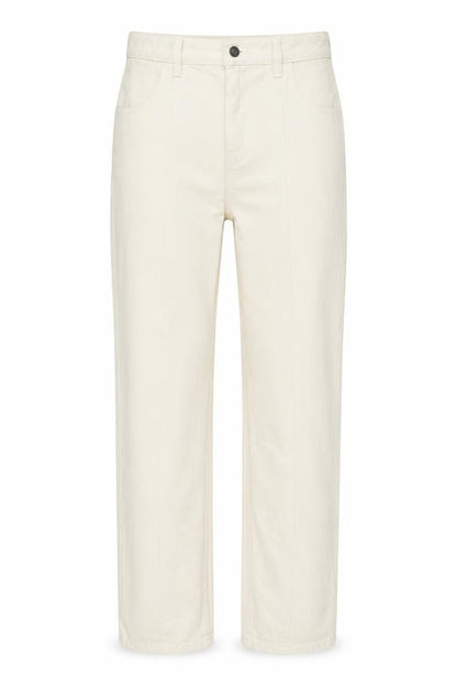 Front view of AsYou women’s beige cotton straight jeans, size UK 26, in, 27-inch leg regular button
