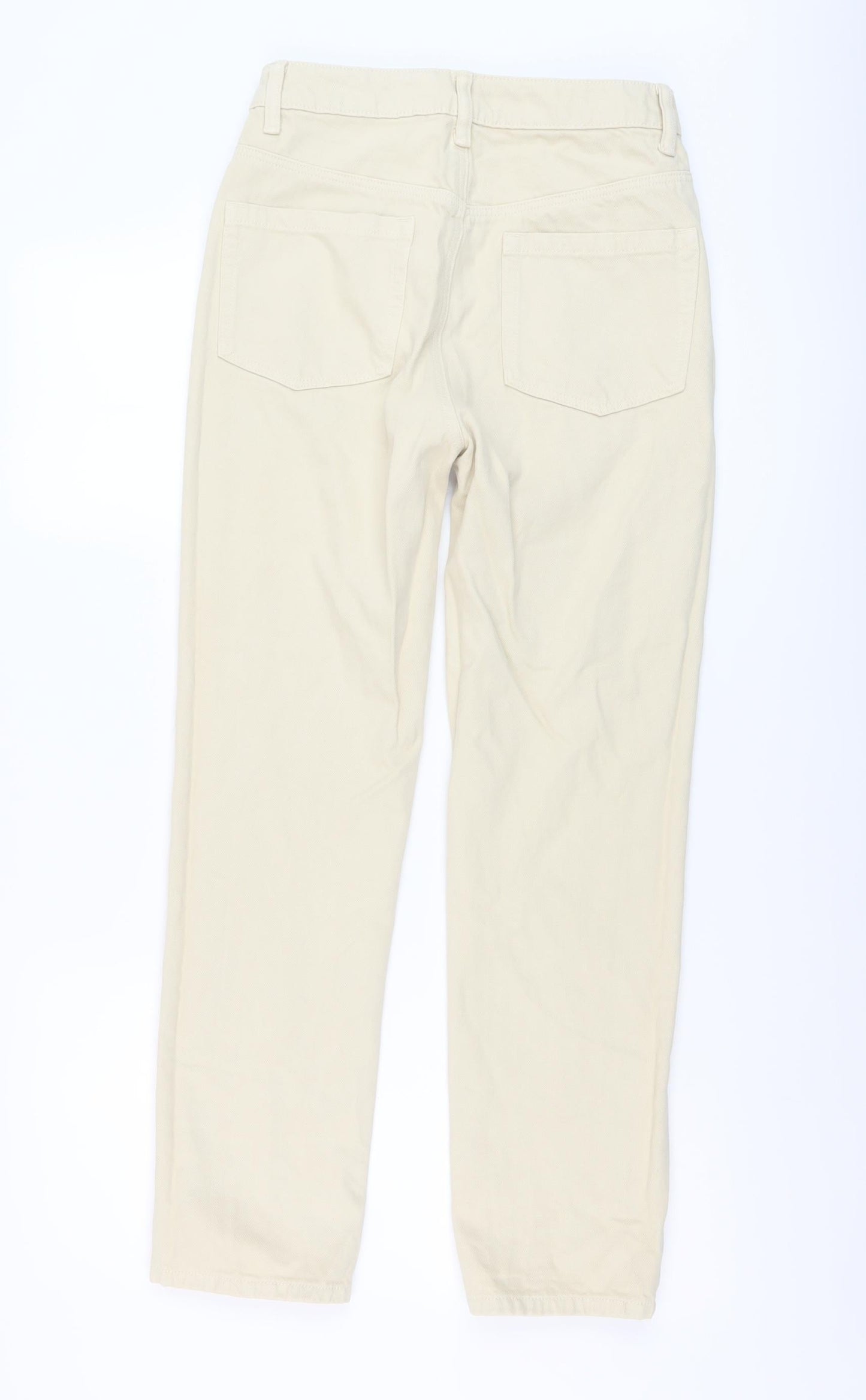 AsYou Womens Beige Cotton Straight Jeans Size 26 in L27 in Regular Button