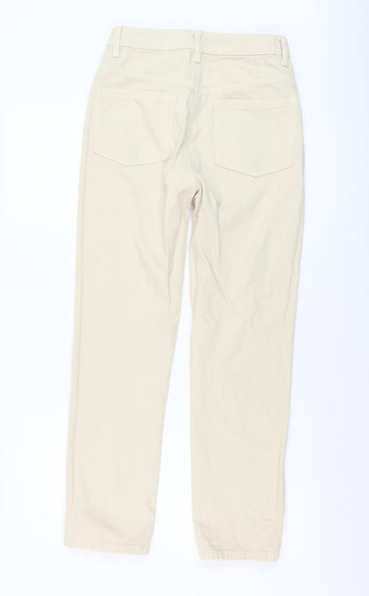 AsYou Womens Beige Cotton Straight Jeans Size 26 in L27 in Regular Button