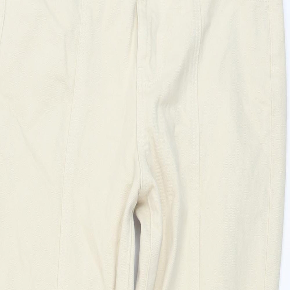 AsYou Womens Beige Cotton Straight Jeans Size 26 in L27 in Regular Button