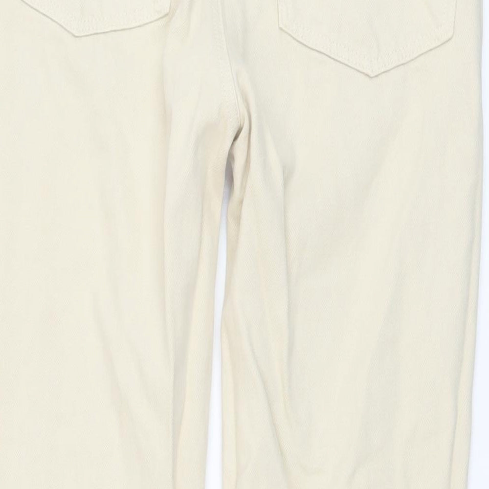 AsYou Womens Beige Cotton Straight Jeans Size 26 in L27 in Regular Button